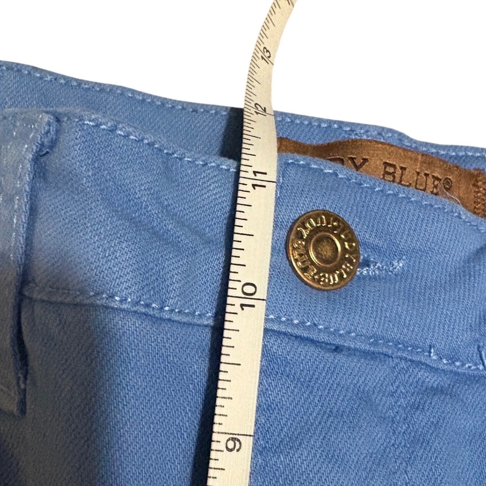 Judy Blue Wide Leg Cropped Jeans Juniors 11/30 Sky Blue EUC Raw Hem - Picture 8 of 11